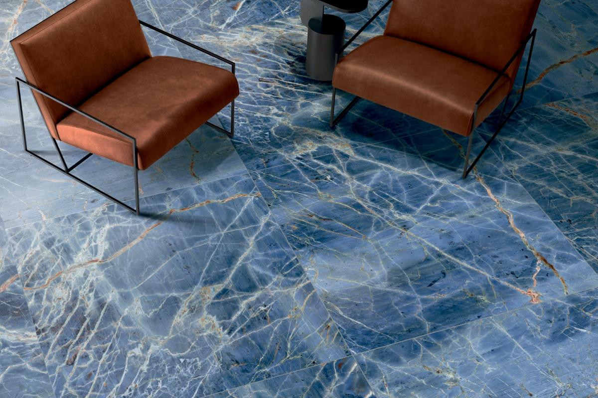 Marmoteca Blue Denim Polished Gauged Porcelain Panel 6mm 48