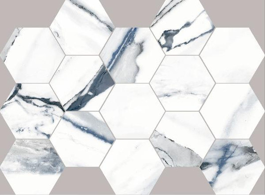 Oikos Blue 3" Hexagon Matte Mosaic - EACH