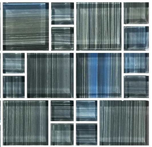 Watercolors Steel Blue Gray Blend Puzzle Mosaic - EACH