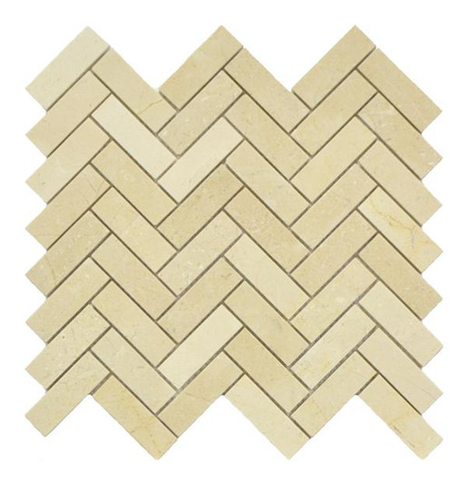 Crema Marfil Herringbone Mosaic Polished 12x13 - EACH