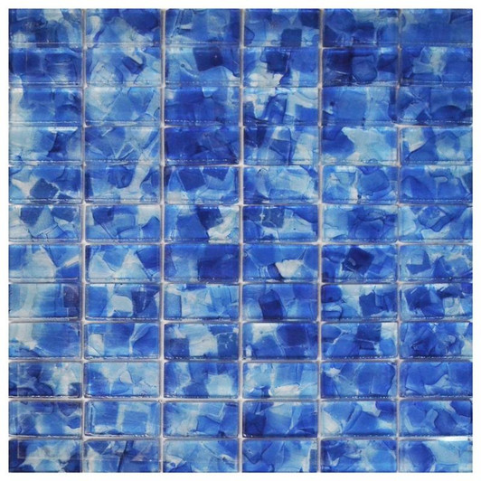 Flower Glass Iris Stacked 1x2 Mosaic 12x12 - EACH Flower Glass Iris Stacked 1x2 Mosaic 12x12 - EACH