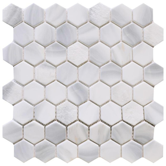 Opal Mix Hexagon Glass Mosaic 12x12 - EACH