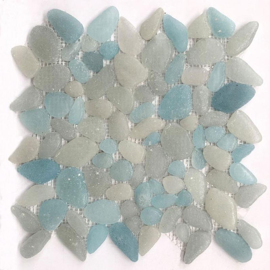Aquamarine Glossy Gloss Glass Mosaic, 12x12x1/4
