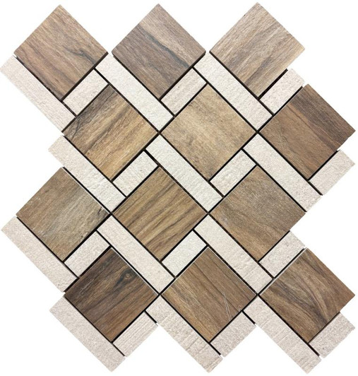 Sherwood Square Walnut Porcelain Mosaic 11x12.2 - EACH