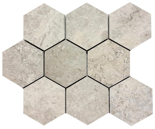 Erding Pearl 4" Hexagon Mosaic 11x14 - EACH