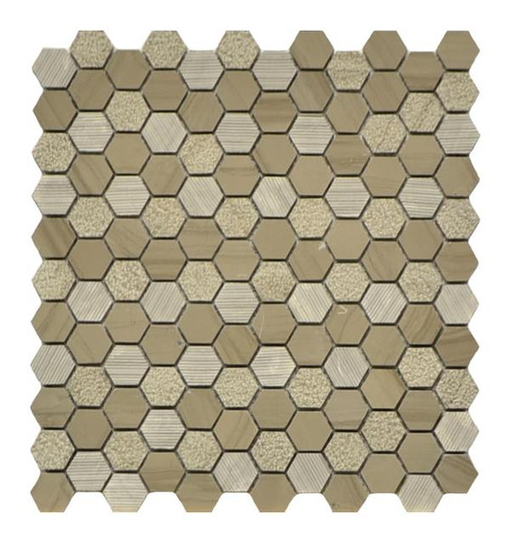 Athens Grey 1x1 Hexagon Mosaic Textured 11x12 - EACH