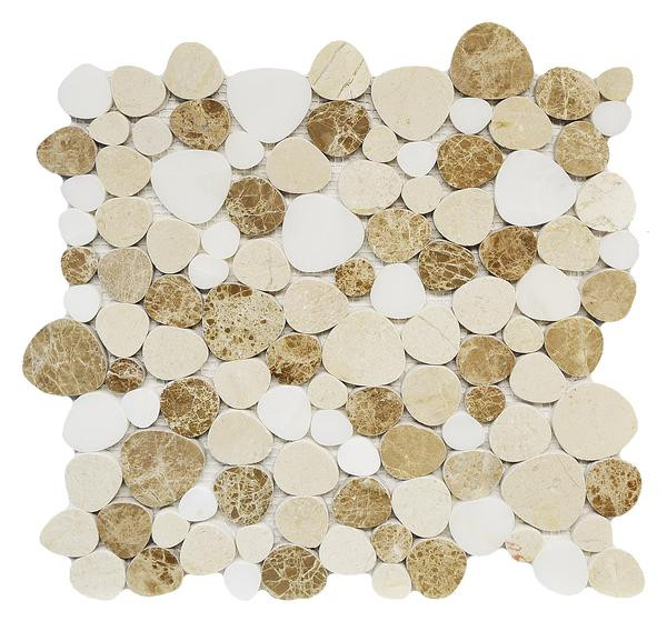 Marmol Light Emperador/White Jade/Crema Marfil Mosaic - EACH