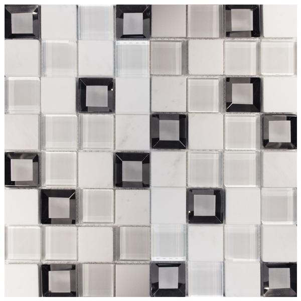 Keops White 2x2 Glass Mosaic - EACH