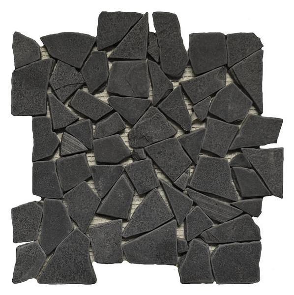 Marmol Limestone Black Tumbled Mosaic - EACH