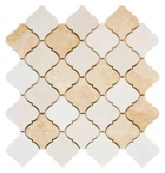 Lantern Arabesque Dolomite/KaryaRoyal/VanillaBeige Mosaic - EACH