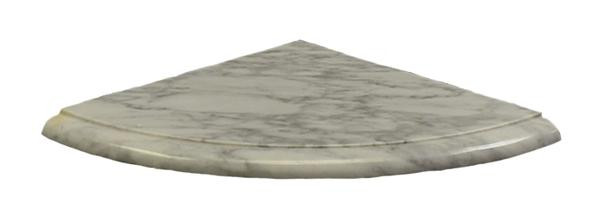 Corner Shelf White Carrara Polished Med 8x8 - EACH