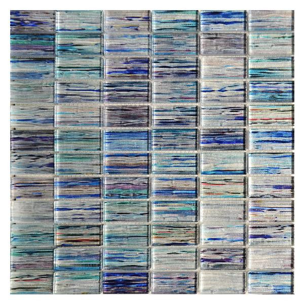 Turquoise/Blue Blend Stacked Glass Mosaic 12x12 - EACH