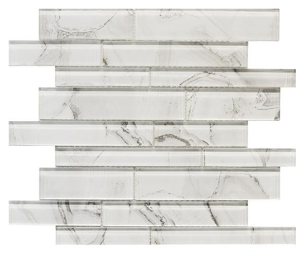 Silver Cloud Linear Glass Mosaic 12x12 - EACH