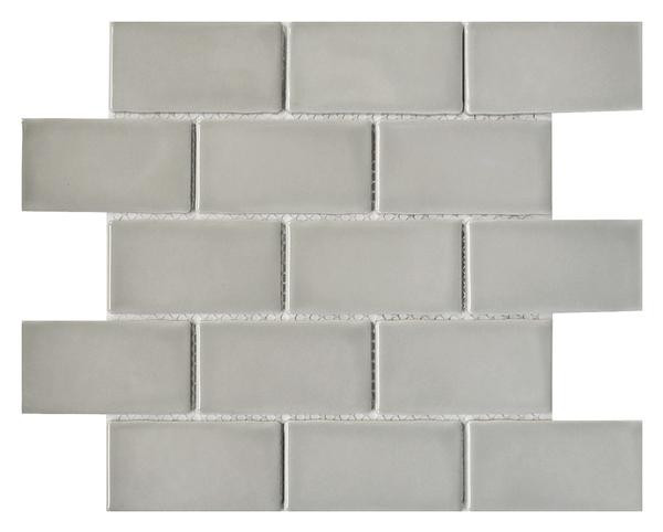 York Smoke Grey 2x4 Ceramic Mosaic 10.4x12.2 - EACH