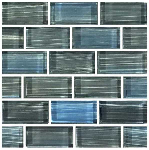 Watercolors Steel Blue Gray Blend 1x2 Mosaic - EACH