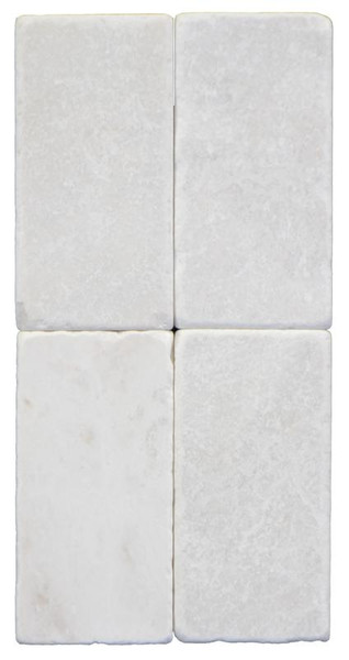 Pearl White Marble Tumbled 3x6 - CASE