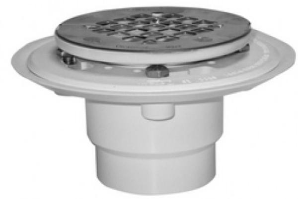 PVC Shower Drain with round SS Screen - EACH