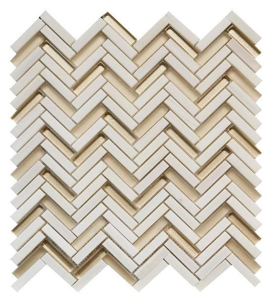 Cedar Beach Frosted Herringbone Mosaic 11.8x11.8 - EACH