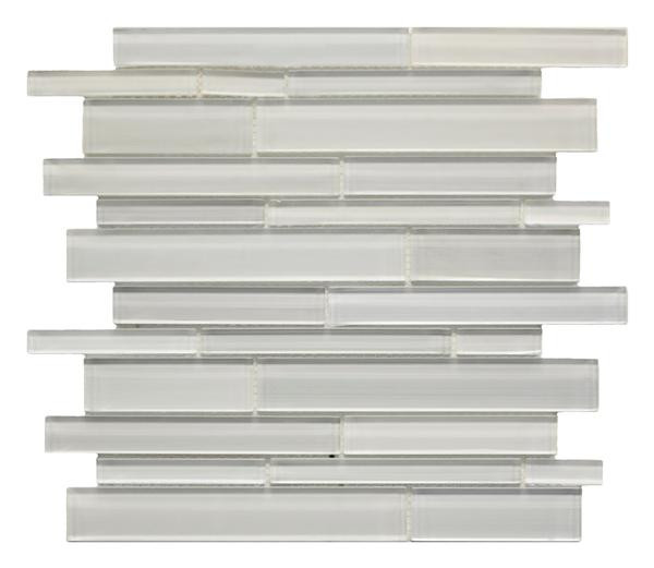 Fusion Ice Random Strip Glass Mosaic - EACH