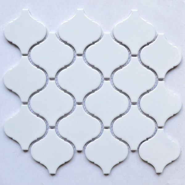 White Glossy Porcelain Lantern Mosaic - EACH