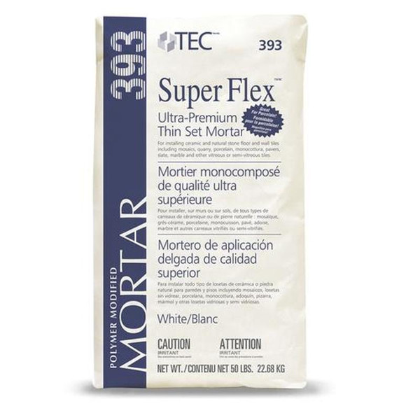 TEC SuperFlex Ultra Premium Polymer Modified Mortar 393 White 50lb - EACH