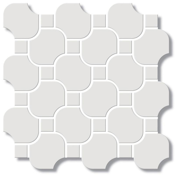 White Matte Curve Mosaic 10-1/2x10-1/2" - EACH