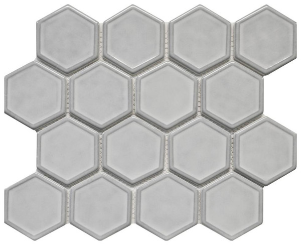 Fog Mist Dimension Hexagon Glass Mosaic - EACH