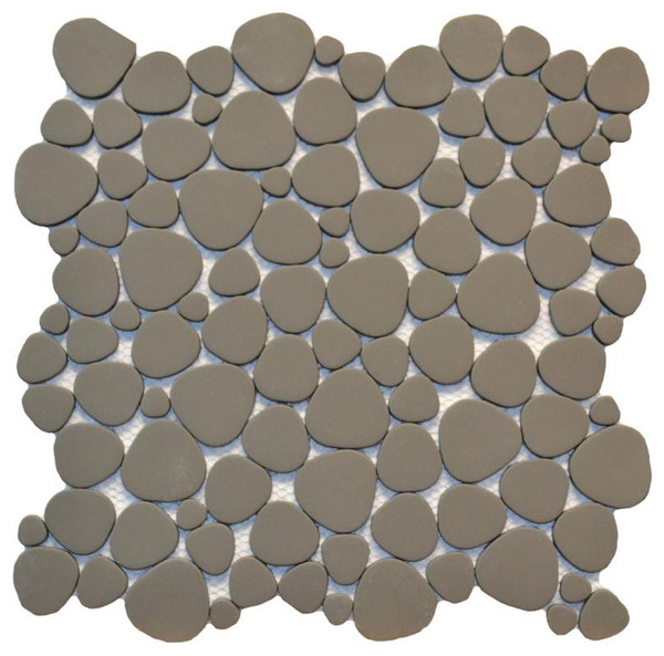 Black Glass Pebble Matte Mosaic - EACH