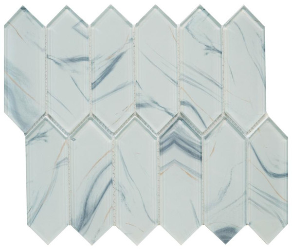 Ink Glass Picket Mosaic - EACH