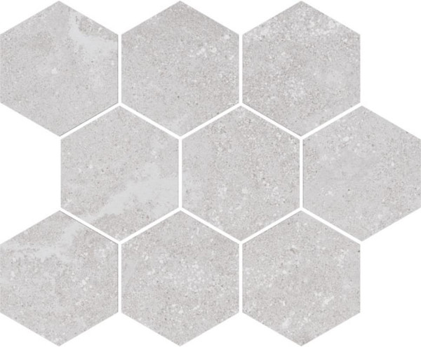 Chamonix White 4" Hexagon Porcelain Mosaic 12x12 - EACH