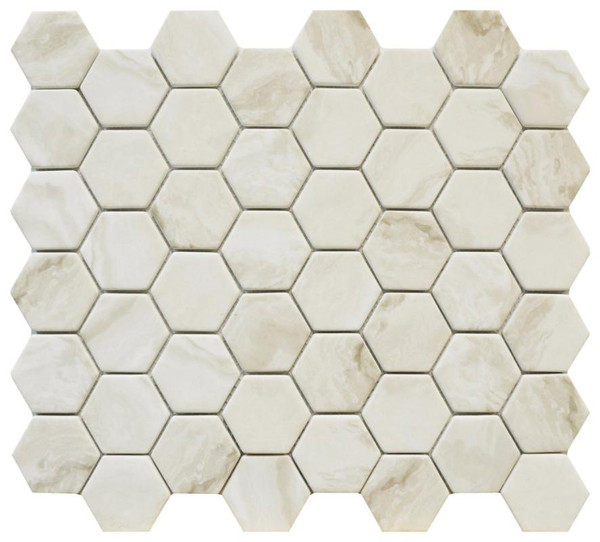 Regal Beige Hex Glass Mosaic - EACH