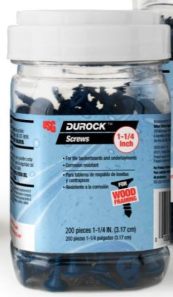 Durock Screws Wood Framing 1-1/4" 200 Count Jar - EACH