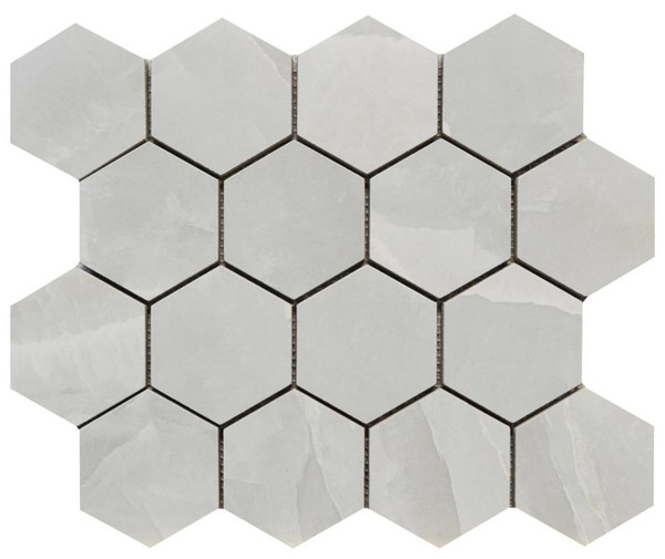 Era Mystic Gray Matte 3" Hexagon Mosaic 12x12 - EACH