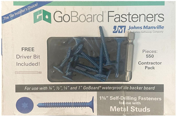 GoBoard Fasteners Metal Studs 550 Pack 1-5/8" Self-Drilling, Blue - EACH