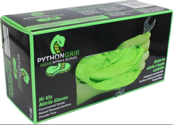 Python Grip Nitrile Gloves, Large, 100-count - EACH