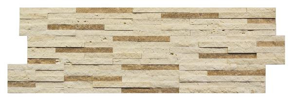 White & Noce Travertine 10mm Split Face Panel 6x18 - EACH