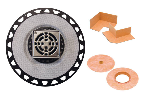 KERDI-DRAIN 2" ABS with 4" Stainless Steel Square Drain - EACH