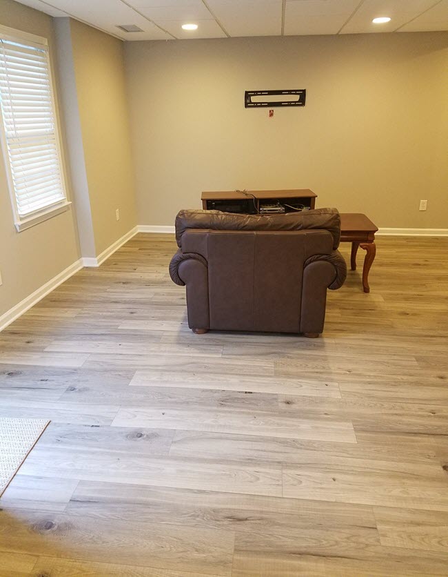 Beautiful new basement LVT installation