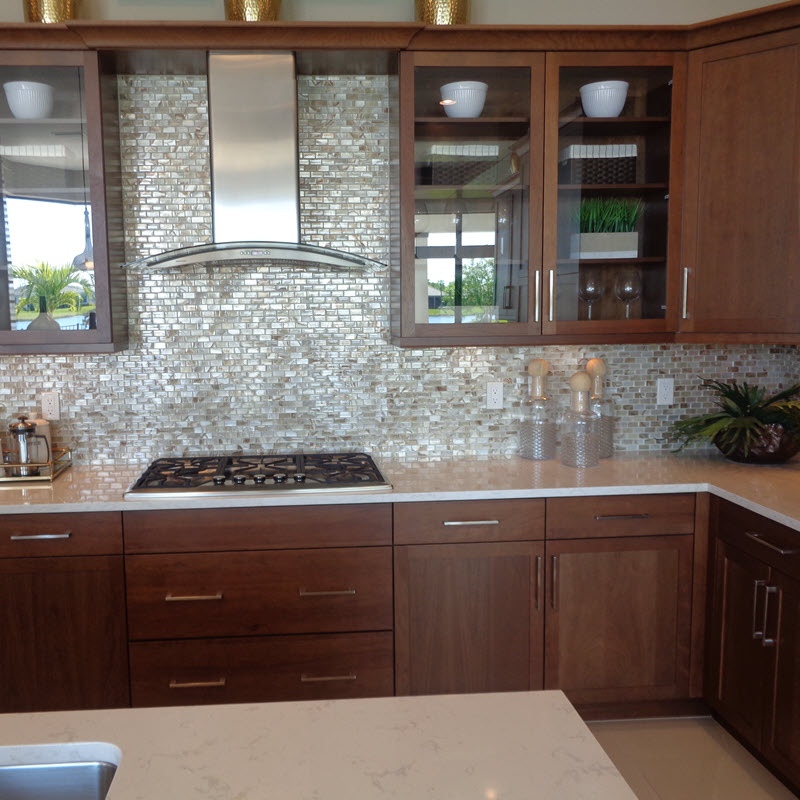 Mother of pearl backsplash