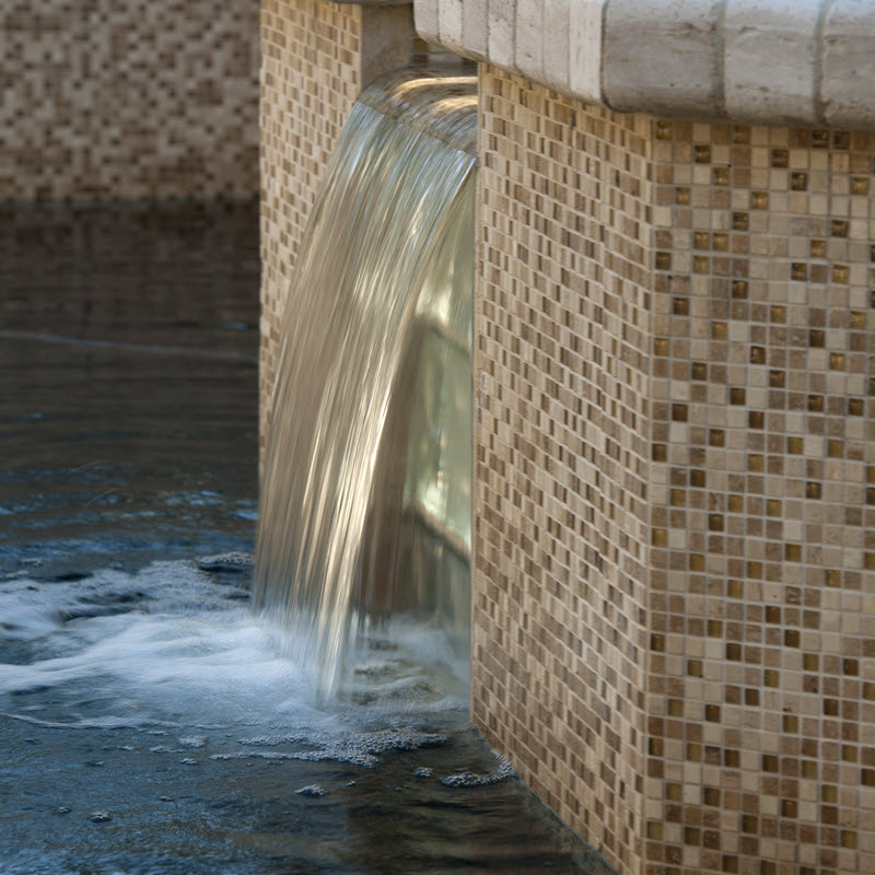 Stone and Glass Pool Tile Ideas