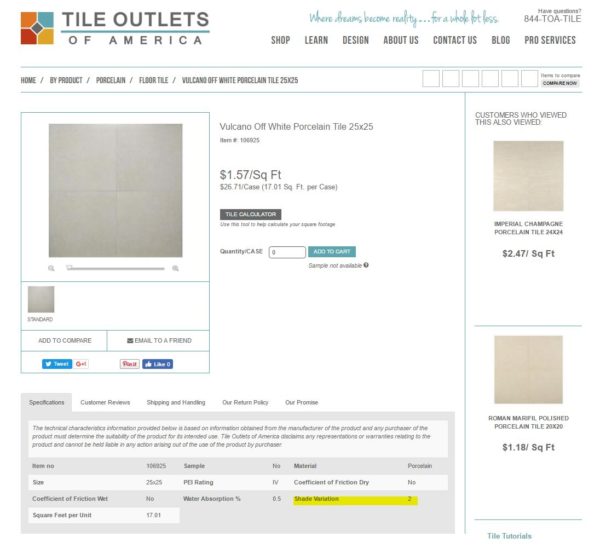 How to Deal with Shade Variation in Porcelain and Ceramic Tile The