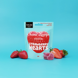 5x Vegan Fizzy Strawberry Hearts (Plastic-free) - 65g