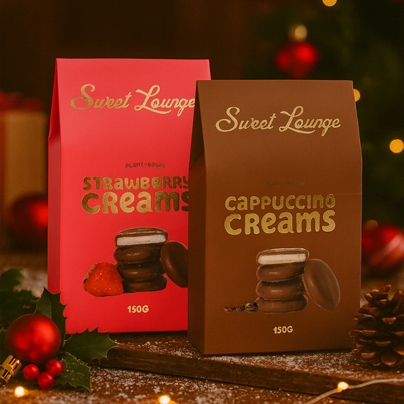 Strawberry & Cappuccino Creams – Luxurious Dark Chocolate with Creamy Filling Strawberry & Cappuccino Creams – Luxurious Dark Chocolate with Creamy Filling