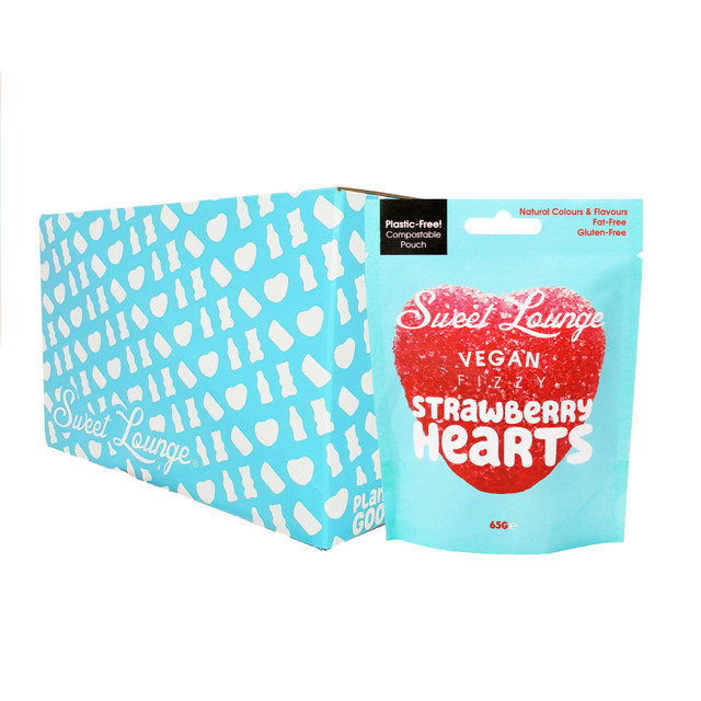 10x Plant-Based Strawberry Hearts (Plastic-free) - 65g