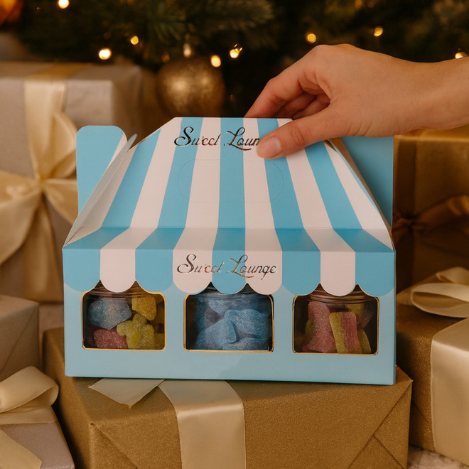 Mini Sweet Shop Carry Box – Vegan Christmas Gift with 3 Plant