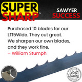 Sawyer success with Cooks Saw blades and MFG services