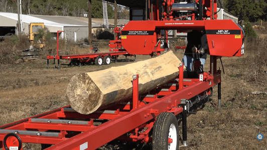 best hobby manual portable saw mill for the money, sawing a log into lumber