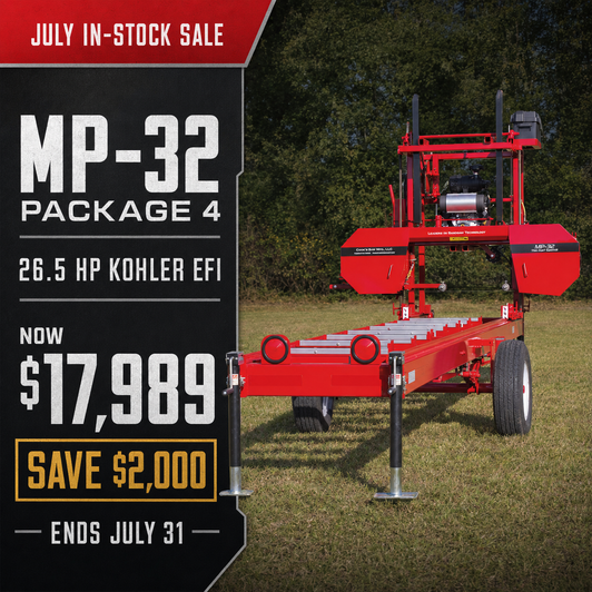 MP-32 Package 4 portable sawmill with 26.5 HP Kohler EFI engine on sale for $17,989