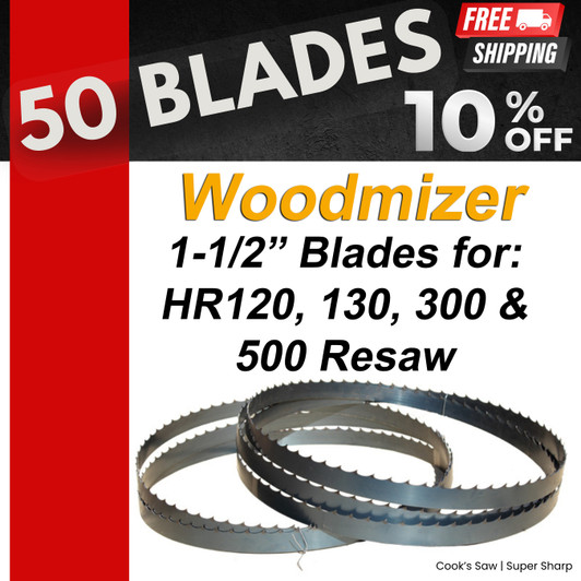 Bulk 1-1/2" blades for Woodmizer HR120, 130, 300, and 500 resaws Bulk 1-1/2" blades for Woodmizer HR120, 130, 300, and 500 resaws