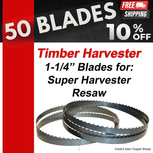 bulk 1-1/4 inch resaw blades for Super Harvester Box of 50 blades, 14'2" x 1-1/4", with 10% discount and free shipping. bulk 1-1/4 inch resaw blades for Super Harvester Box of 50 blades, 14'2" x 1-1/4", with 10% discount and free shipping.